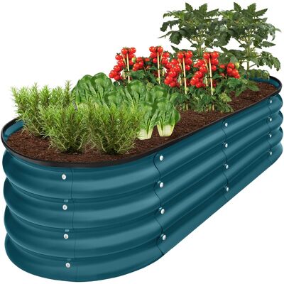 Best Choice Products - 4x2x1ft Outdoor Raised Metal Oval Garden Bed, Planter Box for Vegetables, Flowers - Peacock Blue Best Choice Products - 4x2x1ft Outdoor Raised Metal Oval Garden Bed, Planter Box for Vegetables, Flowers - Peacock Blue