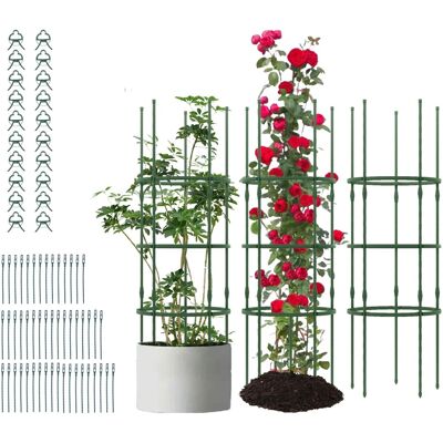 Gymax - 3-Pack Garden Tomato Trellis 60'' Plant Support Cage w/ Adjustable Size for Plants - Green Gymax - 3-Pack Garden Tomato Trellis 60'' Plant Support Cage w/ Adjustable Size for Plants - Green