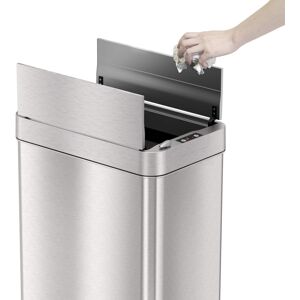 iTouchless - 13 Gallon Touchless Sensor Wings Lid Trash Can with Pet-Proof Lid and AbsorbX Odor Control, Stainless Steel Kitchen Bin - Silver iTouchless - 13 Gallon Touchless Sensor Wings Lid Trash Can with Pet-Proof Lid and AbsorbX Odor Control, Stainless Steel Kitchen Bin - Silver