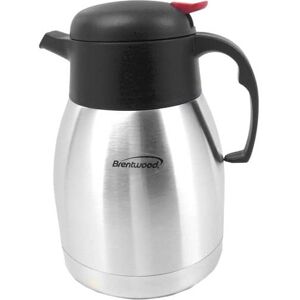 Brentwood - 1.2 Liter Vacuum Stainless Steel Coffee Pot (CTS-1200) - Silver/Black Brentwood - 1.2 Liter Vacuum Stainless Steel Coffee Pot (CTS-1200) - Silver/Black