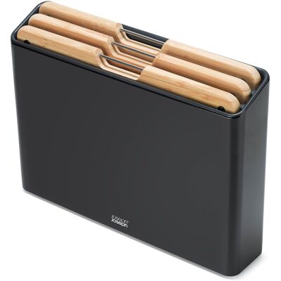 Joseph Joseph - Folio Steel 3-piece Bamboo Cutting Board Set with Steel Case - Black Joseph Joseph - Folio Steel 3-piece Bamboo Cutting Board Set with Steel Case - Black