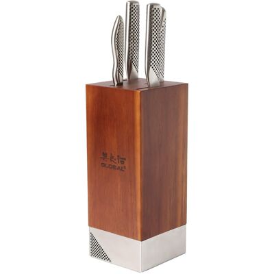 Global - Toshi 5 Piece Knife Block Set - Acacia Global - Toshi 5 Piece Knife Block Set - Acacia