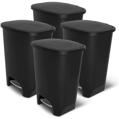 Glad - Kitchen Trash Can with Lid and Garbage Bag Rings, 20 Gal, 4 Pack - Black Glad - Kitchen Trash Can with Lid and Garbage Bag Rings, 20 Gal, 4 Pack - Black
