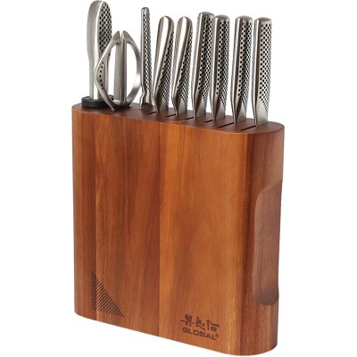 Global - Kanpeki 10-Piece Knife Block Set - Acacia Global - Kanpeki 10-Piece Knife Block Set - Acacia