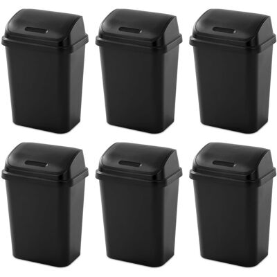 Sterilite - 7.8 Gallon SwingTop Kitchen Wastebasket Trash Can, (6 Pack) - Black Sterilite - 7.8 Gallon SwingTop Kitchen Wastebasket Trash Can, (6 Pack) - Black