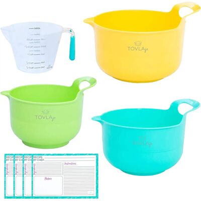 Tovla Jr - Cooking and Baking Mixing Bowl and Pitcher Set for Kids - Baking Set Supplies for The Junior Chef Kids' - Multi-colored Tovla Jr - Cooking and Baking Mixing Bowl and Pitcher Set for Kids - Baking Set Supplies for The Junior Chef Kids' - Multi-colored
