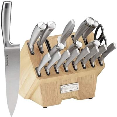 Cuisinart - Normandy 19-Piece Cutlery Block Set - Stainless Steel Cuisinart - Normandy 19-Piece Cutlery Block Set - Stainless Steel