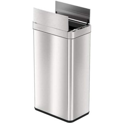 iTouchless - 18 Gallon Touchless Sensor Wings Lid Trash Can with Pet-Proof Lid and AbsorbX Odor Control, Stainless Steel Kitchen Bin - Silver iTouchless - 18 Gallon Touchless Sensor Wings Lid Trash Can with Pet-Proof Lid and AbsorbX Odor Control, Stainless Steel Kitchen Bin - Silver