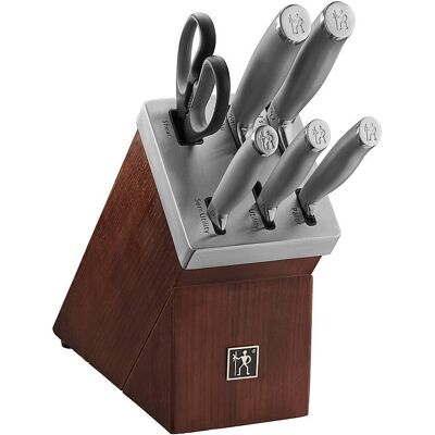 Henckels - Modernist 7-pc Self-Sharpening Block Set - Brown Henckels - Modernist 7-pc Self-Sharpening Block Set - Brown