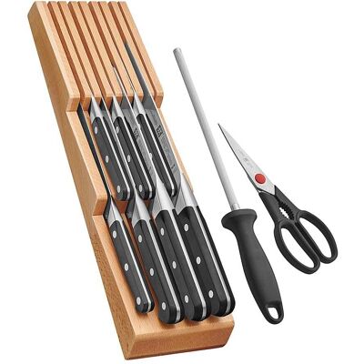 ZWILLING - Pro 10-pc Knife Block Set with In-Drawer Knife Tray - Stainless Steel ZWILLING - Pro 10-pc Knife Block Set with In-Drawer Knife Tray - Stainless Steel