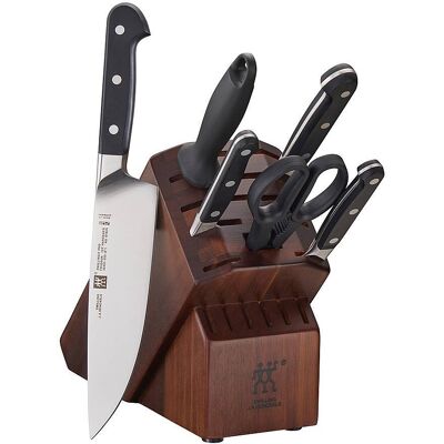 ZWILLING - Pro 7-pc Knife Block Set - Acacia - Brown ZWILLING - Pro 7-pc Knife Block Set - Acacia - Brown