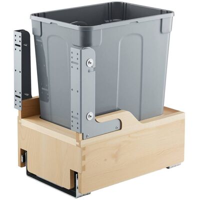 VEVOR - Wood Pullout Trash Can for Kitchen Cabinets, 35 QT Garbage Waste Recycling Bin, Under Mount Waste Container - Gray VEVOR - Wood Pullout Trash Can for Kitchen Cabinets, 35 QT Garbage Waste Recycling Bin, Under Mount Waste Container - Gray