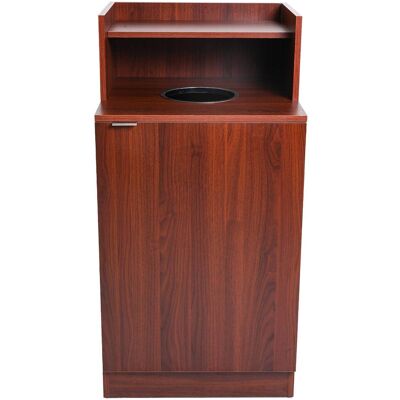 Alpine Industries - 32 Gallon Wood Food Tray Top Trash Enclosure with Drop Hole - Mahogany Alpine Industries - 32 Gallon Wood Food Tray Top Trash Enclosure with Drop Hole - Mahogany
