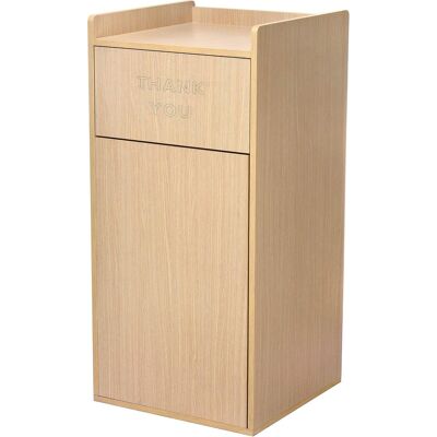 Alpine Industries - 40 Gallon Wood Food Tray Top Trash Can Receptacle Enclosure - Medium Oak Alpine Industries - 40 Gallon Wood Food Tray Top Trash Can Receptacle Enclosure - Medium Oak