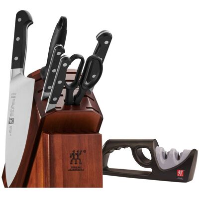 ZWILLING - Pro 7-pc Knife Block Set with Bonus Sharpener - Brown ZWILLING - Pro 7-pc Knife Block Set with Bonus Sharpener - Brown