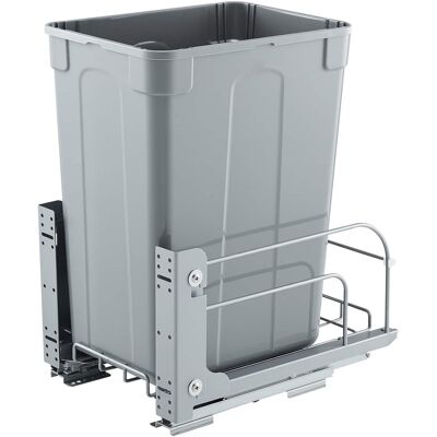 VEVOR - Pullout Trash Can for Kitchen Cabinets, 35 QT Garbage Waste Recycling Bin, Under Mount Waste Container - Gray VEVOR - Pullout Trash Can for Kitchen Cabinets, 35 QT Garbage Waste Recycling Bin, Under Mount Waste Container - Gray