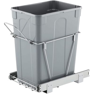 VEVOR - Pullout Trash Can for Kitchen Cabinets, 35 QT Garbage Waste Recycling Bin, Under Mount Waste Container - Gray VEVOR - Pullout Trash Can for Kitchen Cabinets, 35 QT Garbage Waste Recycling Bin, Under Mount Waste Container - Gray