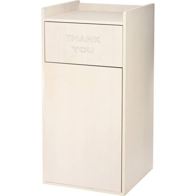 Alpine Industries - 40 Gallon Wood Food Tray Top Trash Can Receptacle Enclosure - White Alpine Industries - 40 Gallon Wood Food Tray Top Trash Can Receptacle Enclosure - White