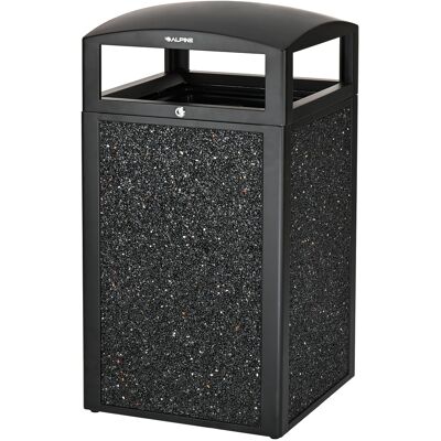 Alpine Industries - 40 Gallon Steel Outdoor Trash Can with Insert Liner and Dome Lid - Gray Alpine Industries - 40 Gallon Steel Outdoor Trash Can with Insert Liner and Dome Lid - Gray