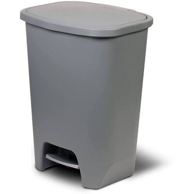 Glad - Kitchen Trash Can with Lid, Foot Pedal and Garbage Bag Rings, 20 Gal, Grey - Gray Glad - Kitchen Trash Can with Lid, Foot Pedal and Garbage Bag Rings, 20 Gal, Grey - Gray