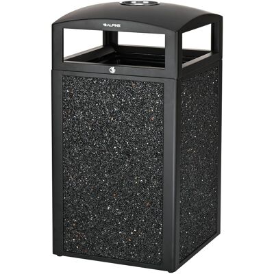 Alpine Industries - 40 Gallon Steel Outdoor Trash Can with Insert Liner and Dome Lid with Ashtray Urn - Gray Alpine Industries - 40 Gallon Steel Outdoor Trash Can with Insert Liner and Dome Lid with Ashtray Urn - Gray