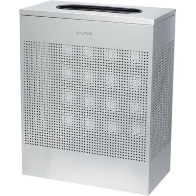 Alpine Industries - 23 Gallon Stainless Steel Square Perforated Indoor Trash Can - Silver Alpine Industries - 23 Gallon Stainless Steel Square Perforated Indoor Trash Can - Silver