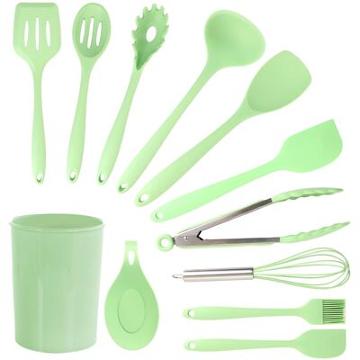 MegaChef - Silicone Cooking Utensils, Set of 12 - Mint Green MegaChef - Silicone Cooking Utensils, Set of 12 - Mint Green
