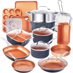 Gotham Steel - 20 Piece Nonstick Cookware and Bakeware Set - Graphite Gotham Steel - 20 Piece Nonstick Cookware and Bakeware Set - Graphite