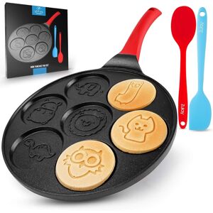 Zulay Kitchen - Pancake Pan - 7 Animal Face Designs & 2 Bonus Spatulas - Black Zulay Kitchen - Pancake Pan - 7 Animal Face Designs & 2 Bonus Spatulas - Black