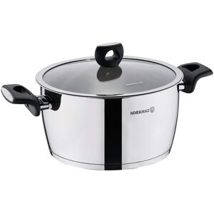 Korkmaz - Nora 2 Piece 3.5 Liter Stainless Steel Casserole with Lid - Silver Korkmaz - Nora 2 Piece 3.5 Liter Stainless Steel Casserole with Lid - Silver