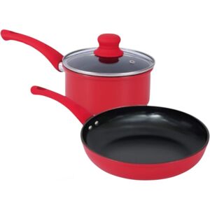 Hell's Kitchen - Hell’s Kitchen 1.5-Quart Saucepan and 10-Inch Skillet Set - Red Hell's Kitchen - Hell’s Kitchen 1.5-Quart Saucepan and 10-Inch Skillet Set - Red