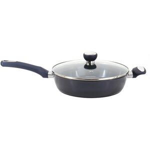 Oster - Hawke 3.9 Quart Ceramic Nonstick Aluminum Saute Pan with Lid in Dark - Blue Oster - Hawke 3.9 Quart Ceramic Nonstick Aluminum Saute Pan with Lid in Dark - Blue
