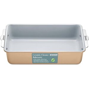 Bakken- Swiss - Ceramic Nonstick Roaster Pan – Aluminized Steel, PFOA & PFAS Free, Non-Toxic, Heavy-Duty Bakeware - Gold Bakken- Swiss - Ceramic Nonstick Roaster Pan – Aluminized Steel, PFOA & PFAS Free, Non-Toxic, Heavy-Duty Bakeware - Gold