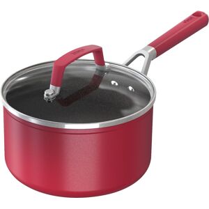 Ninja - Foodi NeverStick Vivid 2 1/2-Quart Saucepan with Glass Lid - Crimson Red Ninja - Foodi NeverStick Vivid 2 1/2-Quart Saucepan with Glass Lid - Crimson Red