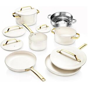 Gotham Steel - Modern Collection 11 Piece Ceramic Nonstick Cookware Set - Cream Gotham Steel - Modern Collection 11 Piece Ceramic Nonstick Cookware Set - Cream