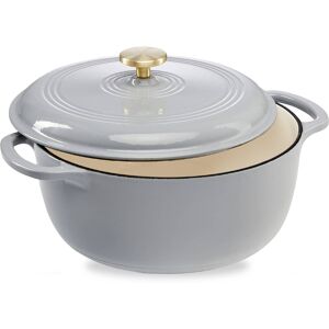 Best Choice Products - 7.5 Quart Enamel Cast-Iron Dutch Oven, Heavy-Duty Cookware w/ Dual Handles, Lid - French Gray Best Choice Products - 7.5 Quart Enamel Cast-Iron Dutch Oven, Heavy-Duty Cookware w/ Dual Handles, Lid - French Gray