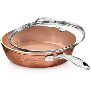 Gotham Steel - Hammered 9.5" Nonstick Fry Pan with Lid - Copper Gotham Steel - Hammered 9.5" Nonstick Fry Pan with Lid - Copper