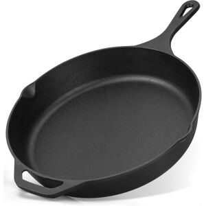 Zulay Kitchen - Pre-Seasoned Cast Iron Skillet – 12.5 Inch Heavy Duty Frying Pan for Indoor & Outdoor Cooking - Black Zulay Kitchen - Pre-Seasoned Cast Iron Skillet – 12.5 Inch Heavy Duty Frying Pan for Indoor & Outdoor Cooking - Black