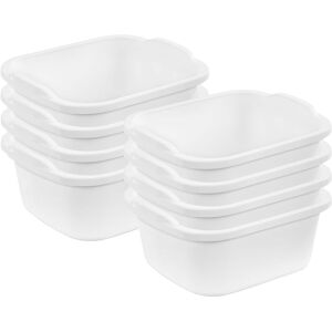 Sterilite - 12 Quart Durable Reinforced Plastic Kitchen Dishpan w/ Handles, 8 Pack - White Sterilite - 12 Quart Durable Reinforced Plastic Kitchen Dishpan w/ Handles, 8 Pack - White