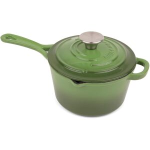 Larder & Vine - 2.2 qt Enameled Cast Iron Saucepan with Lid - Okra Larder & Vine - 2.2 qt Enameled Cast Iron Saucepan with Lid - Okra