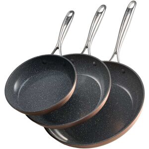 VEVOR - 3-Piece Nonstick Aluminum Frying Pan Set (8, 10, 12 in), Ceramic Coated Skillets with Heat-Resistant Handles - Gray VEVOR - 3-Piece Nonstick Aluminum Frying Pan Set (8, 10, 12 in), Ceramic Coated Skillets with Heat-Resistant Handles - Gray