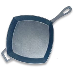 Bayou Classic - 12 Inch Square Cast Iron Cooking Skillet Pan with Helper Handle - Black Bayou Classic - 12 Inch Square Cast Iron Cooking Skillet Pan with Helper Handle - Black