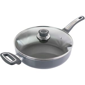 Oster - 3.5 Quart Aluminum Saute Pan with Lid - Silver Oster - 3.5 Quart Aluminum Saute Pan with Lid - Silver