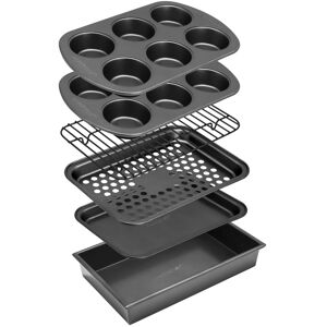 NutriChef - 6-Piece Toaster Oven Bakeware Set – Non-Stick Carbon Steel Pans with Muffin & Roasting Tray (NCTOBS6) NutriChef - 6-Piece Toaster Oven Bakeware Set – Non-Stick Carbon Steel Pans with Muffin & Roasting Tray (NCTOBS6)