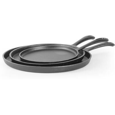 Commercial Chef - Cast Iron 3-Piece Griddle Set - Black Commercial Chef - Cast Iron 3-Piece Griddle Set - Black