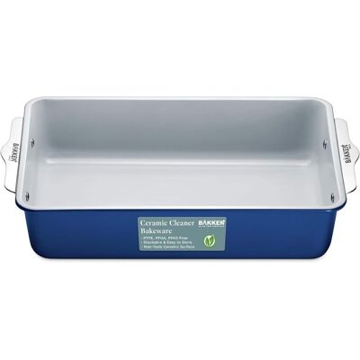 Bakken- Swiss - Ceramic Nonstick Roaster Pan – Aluminized Steel, PFOA & PFAS Free, Non-Toxic, Heavy-Duty Bakeware - Blue Bakken- Swiss - Ceramic Nonstick Roaster Pan – Aluminized Steel, PFOA & PFAS Free, Non-Toxic, Heavy-Duty Bakeware - Blue