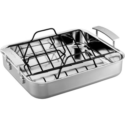 Demeyere - Industry 5-Ply 15.7 X 13.3-inch Roasting Pan - Stainless Steel Demeyere - Industry 5-Ply 15.7 X 13.3-inch Roasting Pan - Stainless Steel