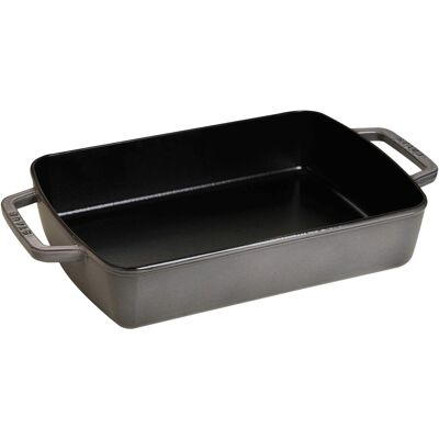 Staub - Cast Iron 12-inch x 8-inch Roasting Pan - Graphite Grey Staub - Cast Iron 12-inch x 8-inch Roasting Pan - Graphite Grey