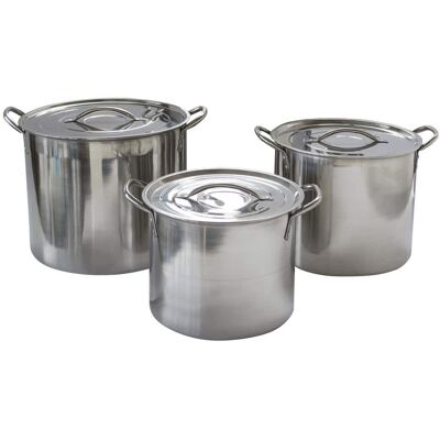 AmeriHome - 6 Piece Stainless Steel Stock Pot Set - Silver AmeriHome - 6 Piece Stainless Steel Stock Pot Set - Silver