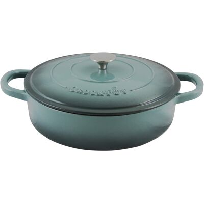 Crockpot - Crock-Pot Artisan Enameled 5 Quart Cast Iron Round Braiser Pan with Self Basting Lid in Slate Grey - Slate Gray Crockpot - Crock-Pot Artisan Enameled 5 Quart Cast Iron Round Braiser Pan with Self Basting Lid in Slate Grey - Slate Gray